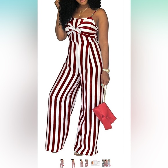 Source Unknown Pants - Red / white jumpsuit